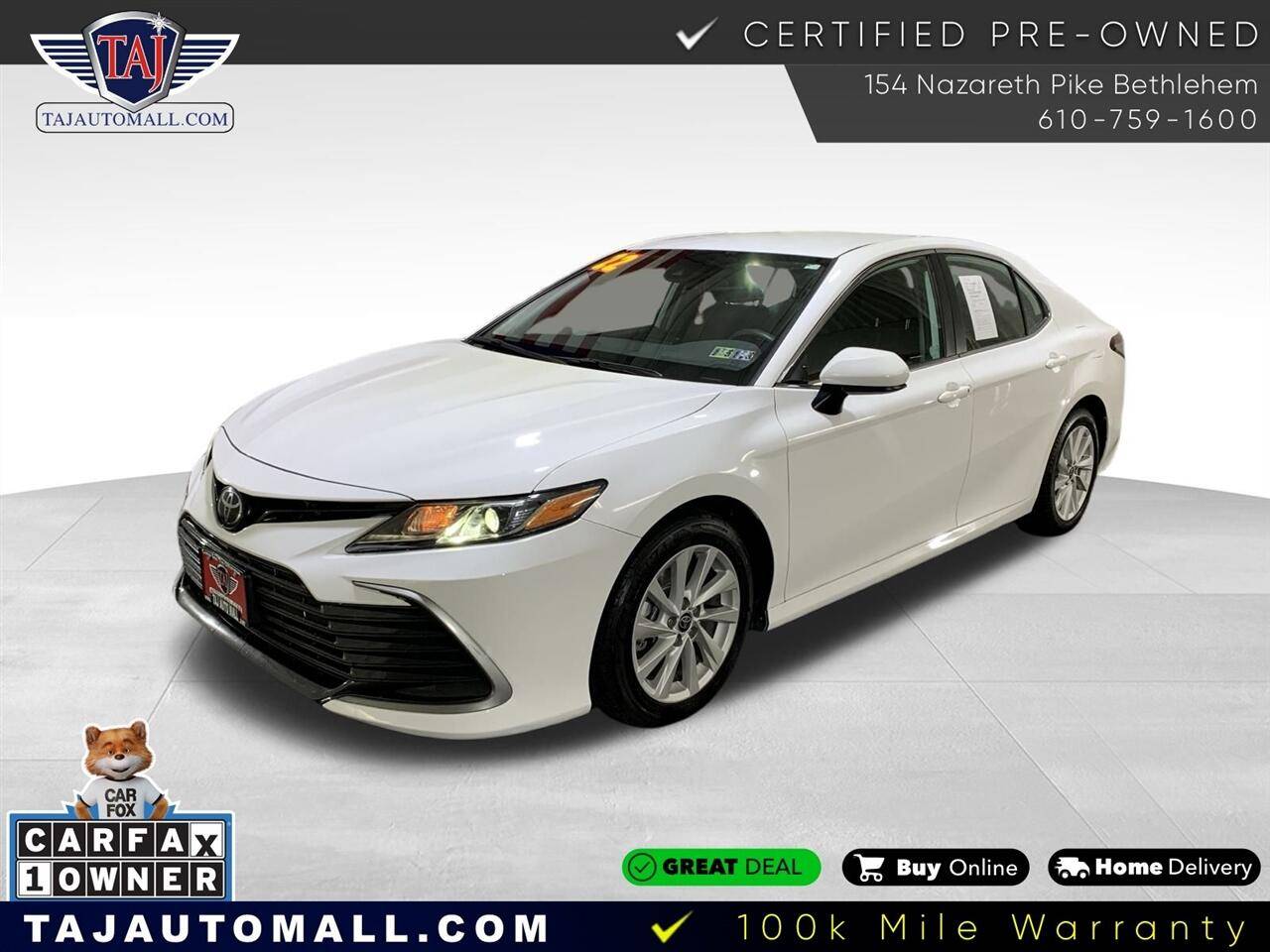 2022 Toyota Camry LE — Sedan — 117,757 mi — Bethlehem, PA