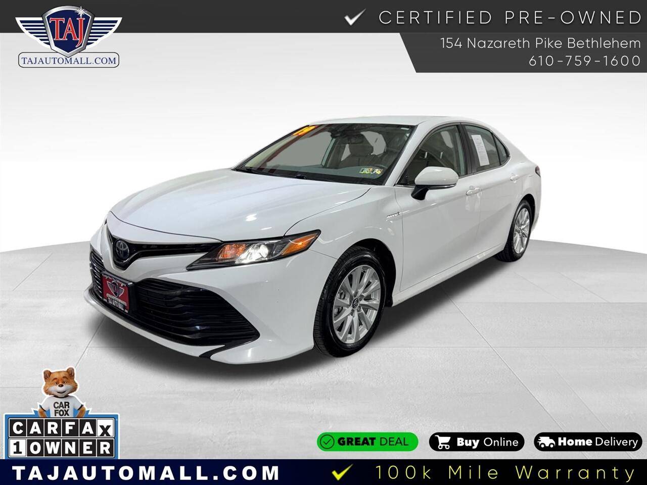 2019 Toyota Camry Hybrid LE — Sedan — 102,229 mi — Bethlehem, PA