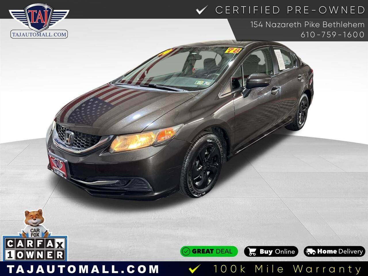 2014 Honda Civic LX — Sedan — 78,928 mi — Bethlehem, PA