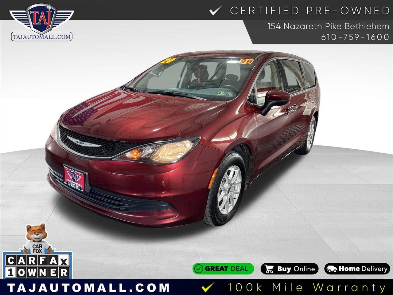 2020 Chrysler Voyager LX — Minivan — 98,847 mi — Bethlehem, PA
