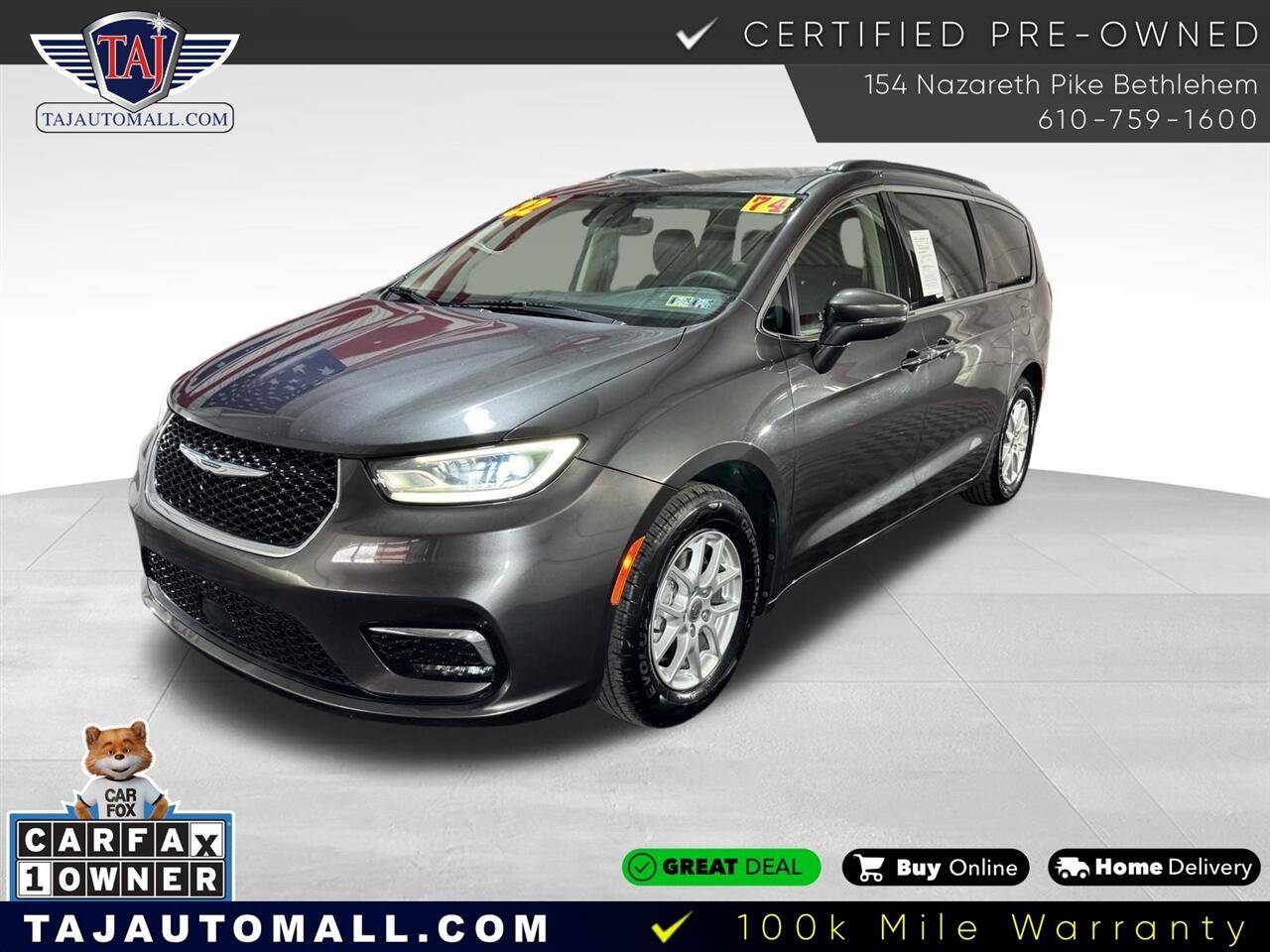 2022 Chrysler Pacifica Touring L — Minivan — 74,146 mi — Bethlehem, PA