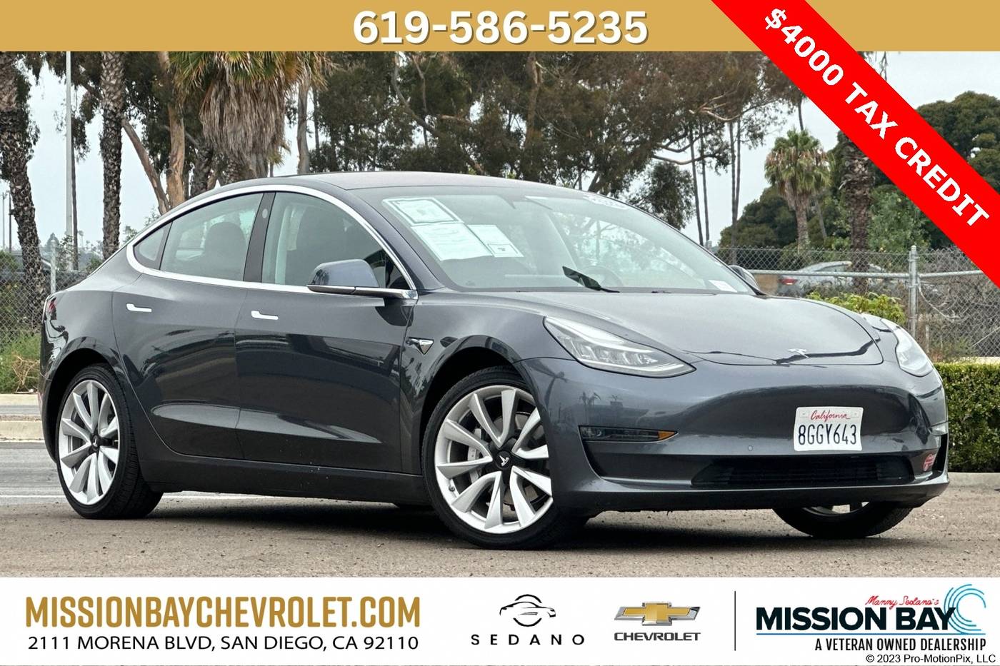 2018 Tesla Model 3 Long Range — Sedan — 64,144 mi — San Diego, CA