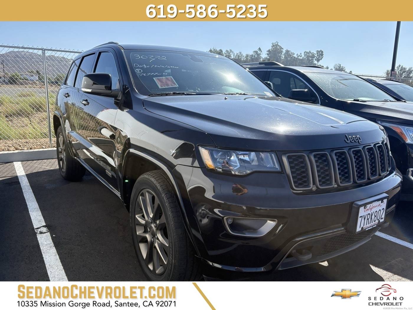 2017 Jeep Grand Cherokee Limited Anniversary — SUV — 74,846 mi — Santee, CA