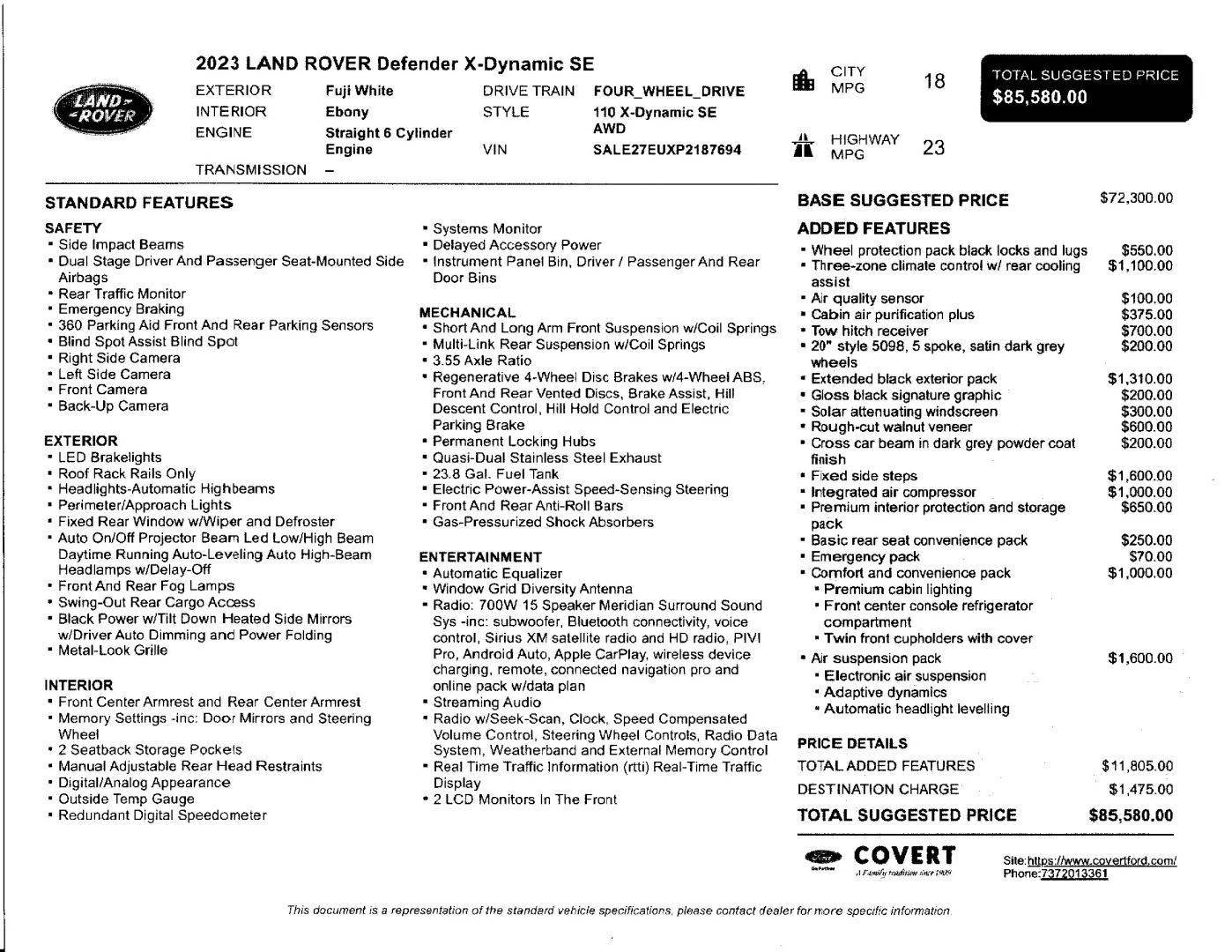 2023 Land Rover Defender X-Dynamic SE — SUV — 31,142 mi — Georgetown, TX
