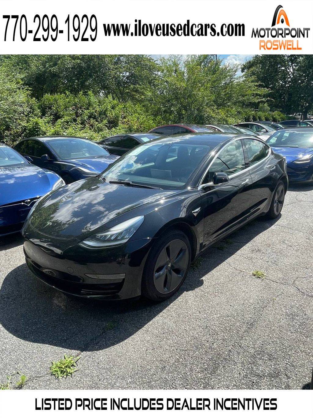 2019 Tesla Model 3 Standard Range Plus — Sedan — 74,639 mi — Roswell, GA