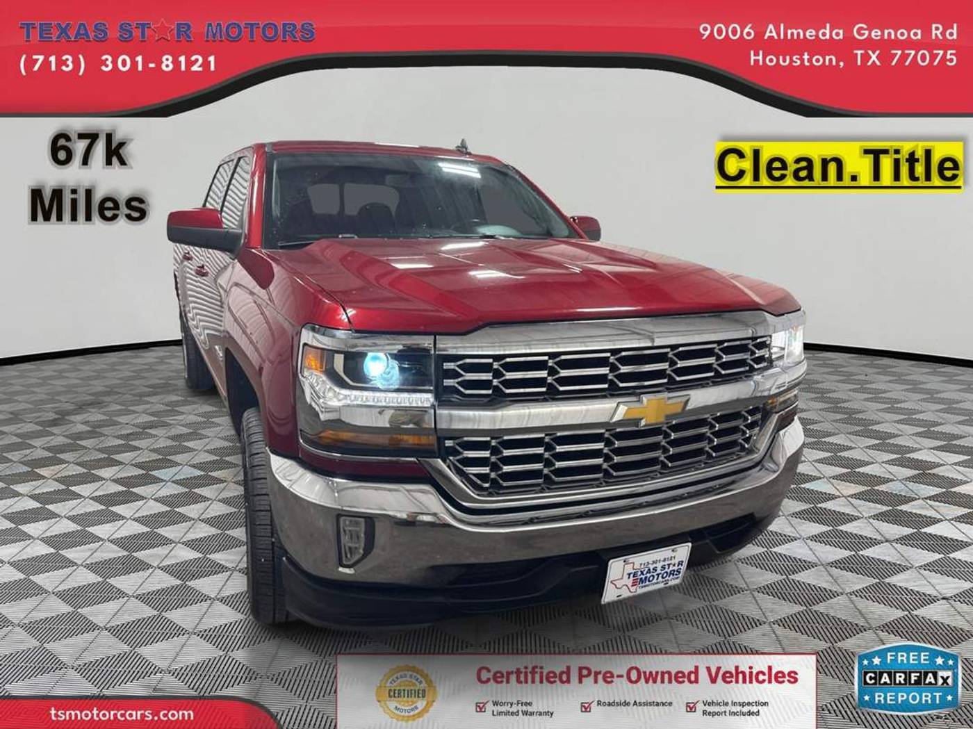 2018 Chevrolet Silverado 1500 LT — Pickup Truck — 67,863 mi — Houston, TX