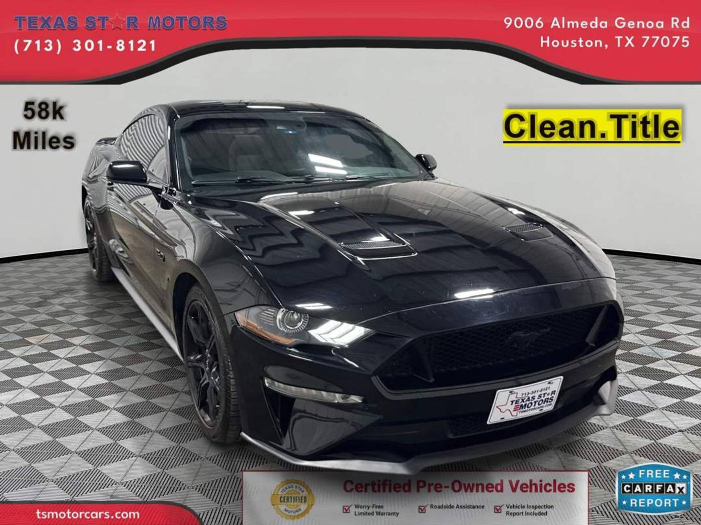 2019 Ford Mustang GT — Coupe — 58,723 mi — Houston, TX