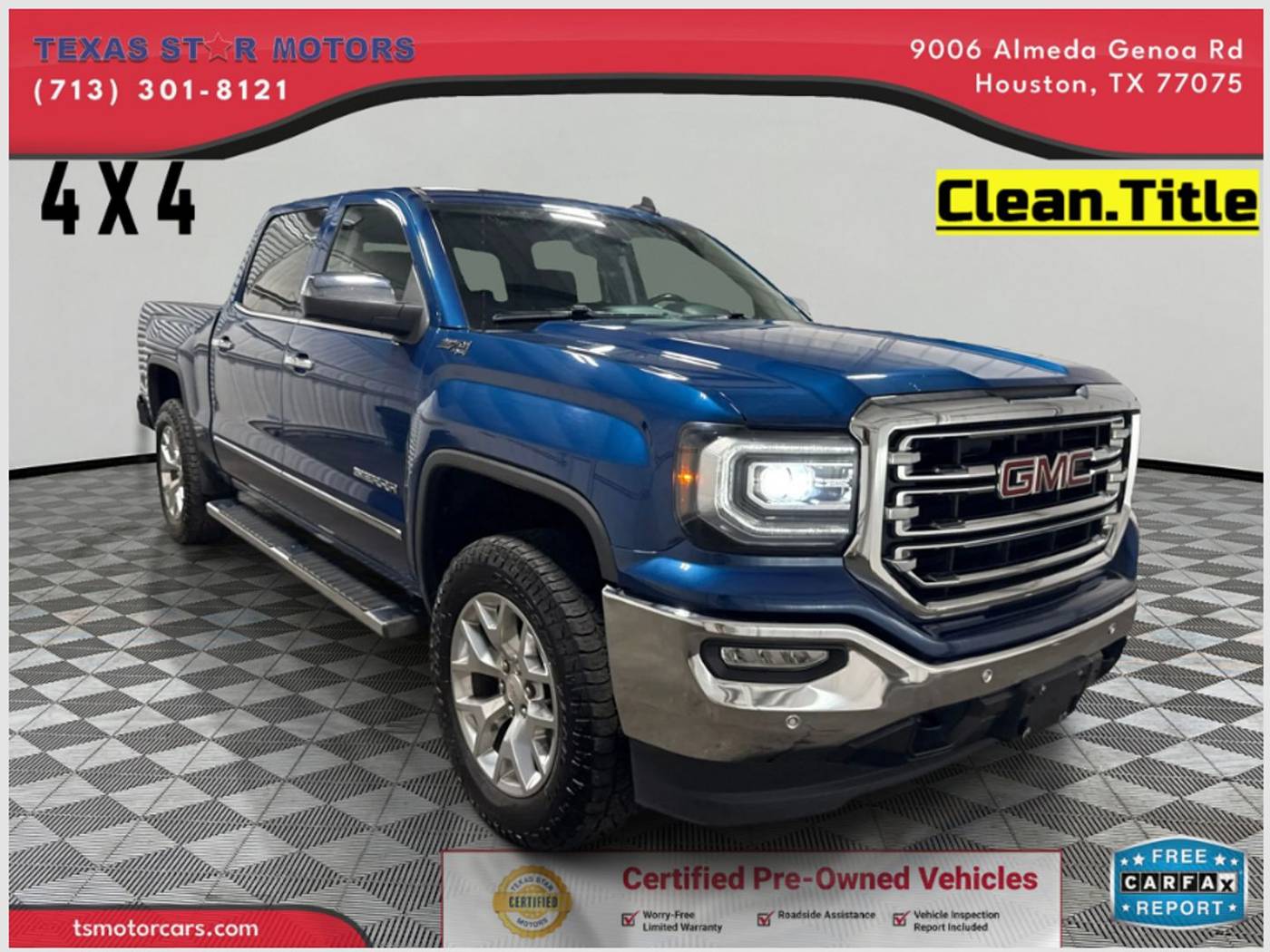 2018 GMC Sierra 1500 SLT — Pickup Truck — 93,765 mi — Houston, TX