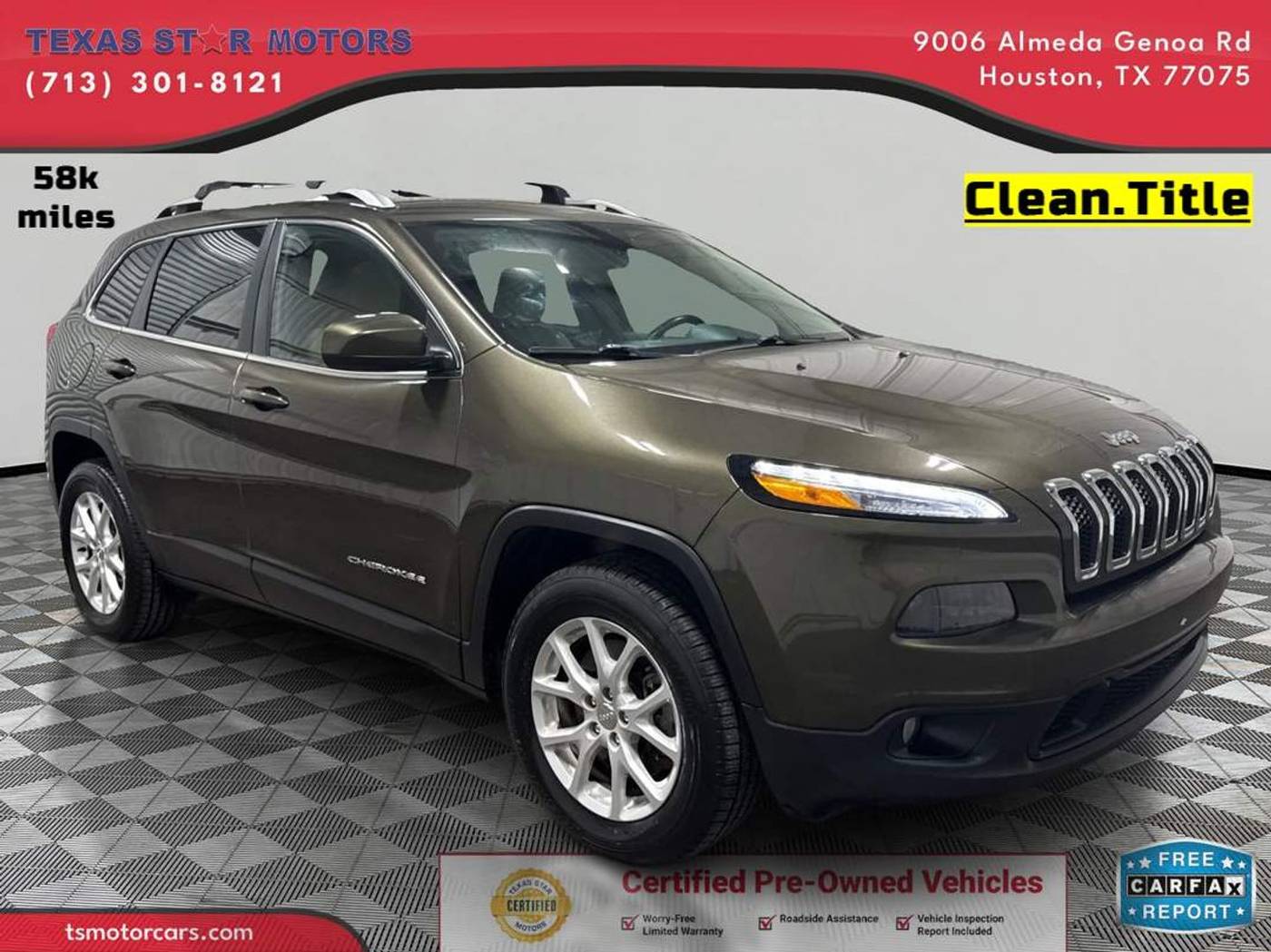 2015 Jeep Cherokee Latitude — SUV — 58,882 mi — Houston, TX