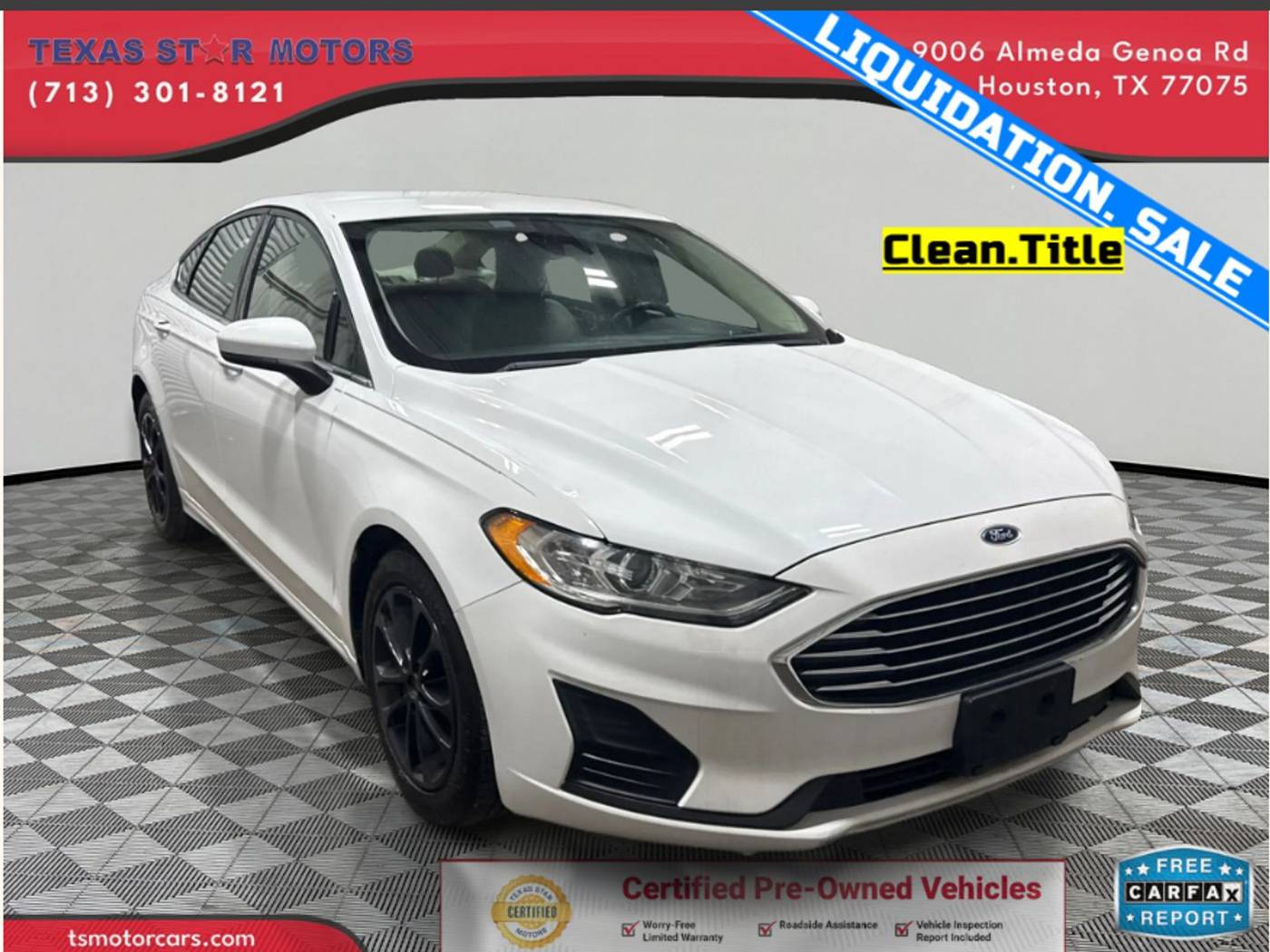 2020 Ford Fusion SE — Sedan — 103,930 mi — Houston, TX