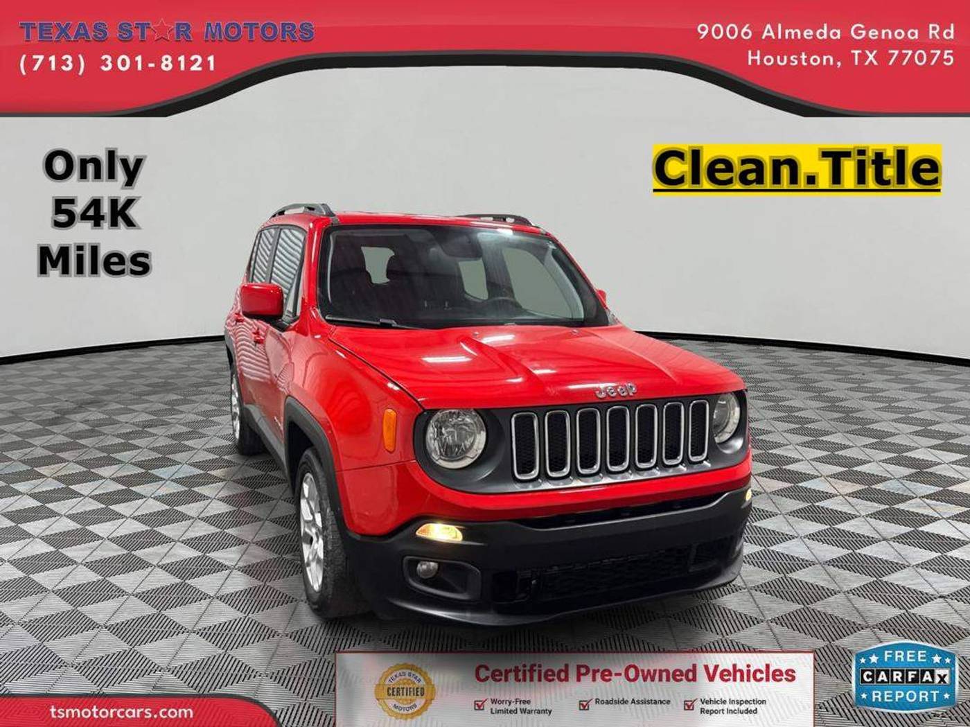 2018 Jeep Renegade Latitude — SUV — 54,166 mi — Houston, TX