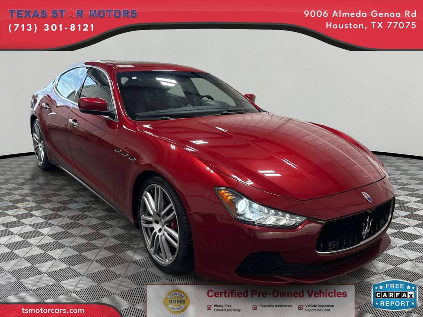 2015 Maserati Ghibli S Q4 — Sedan — 21,838 mi — Houston, TX