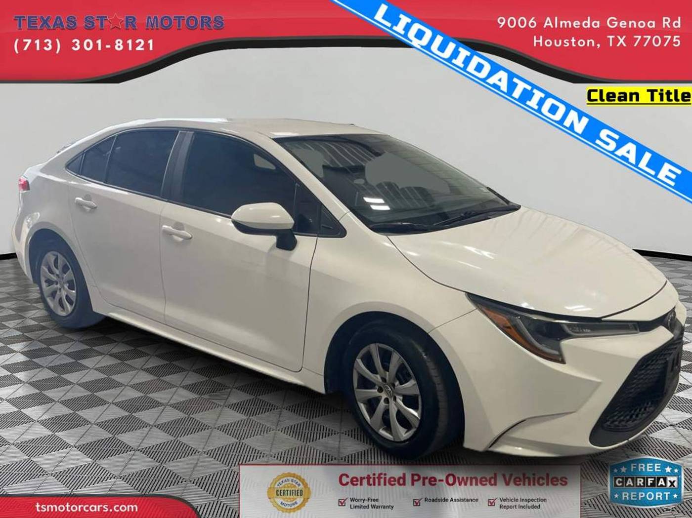 2021 Toyota Corolla LE — Sedan — 115,375 mi — Houston, TX