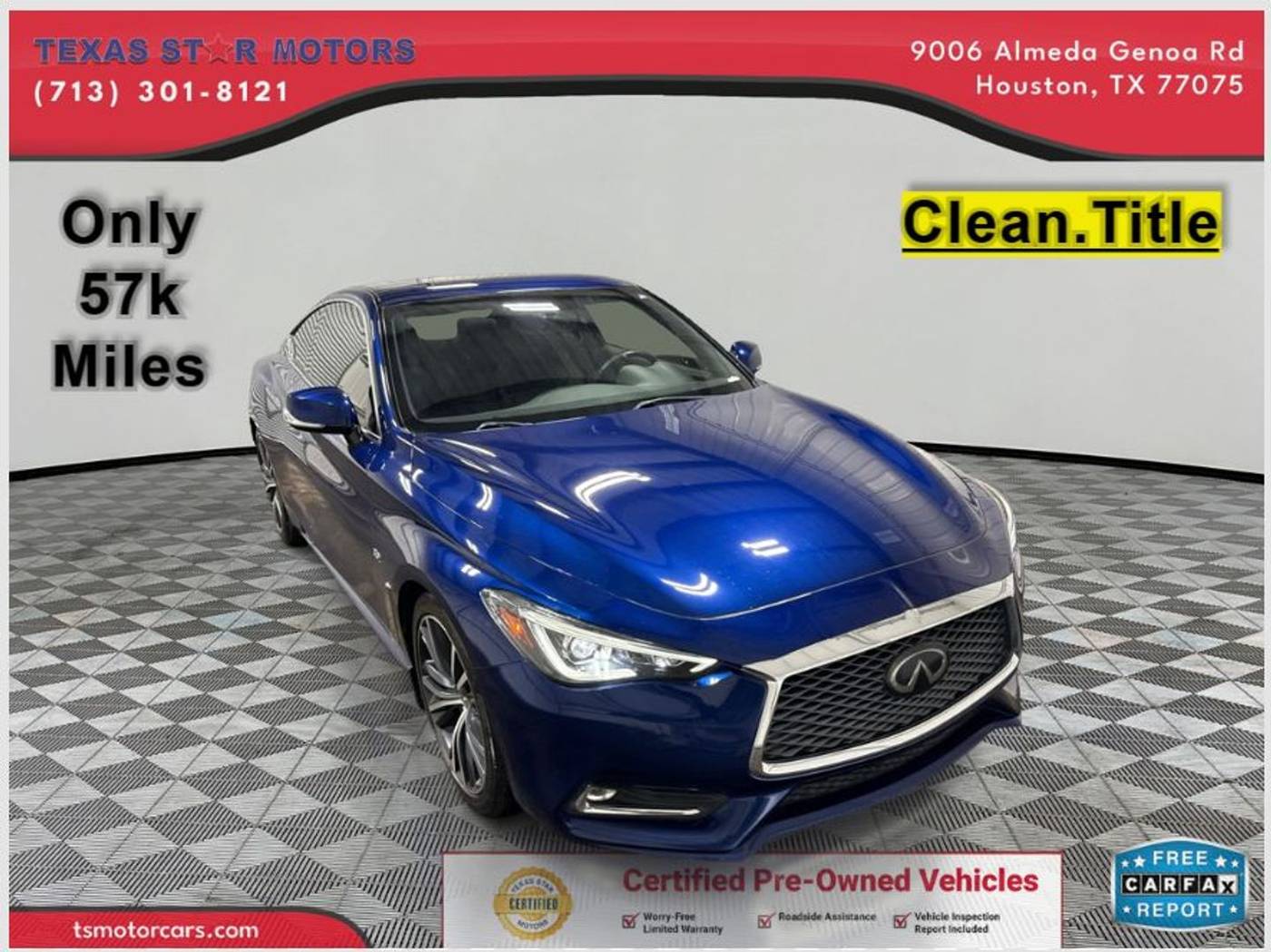 2019 INFINITI Q60 3.0t LUXE — Coupe — 57,173 mi — Houston, TX