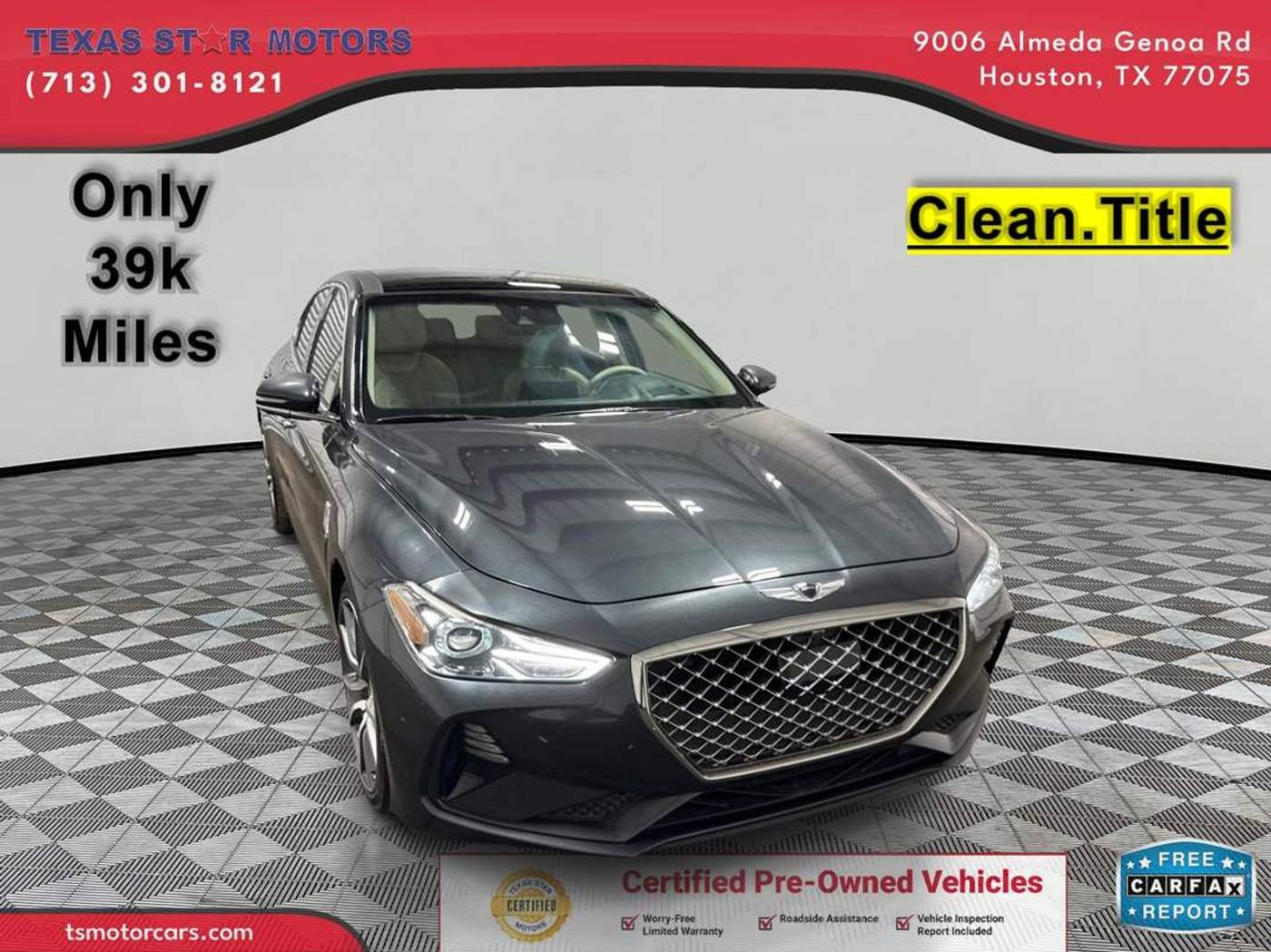 2019 Genesis G70 Design — Sedan — 39,528 mi — Houston, TX