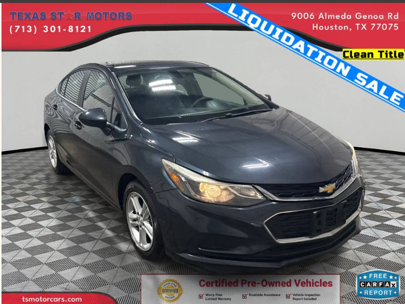 2018 Chevrolet Cruze LT — Sedan — 106,565 mi — Houston, TX