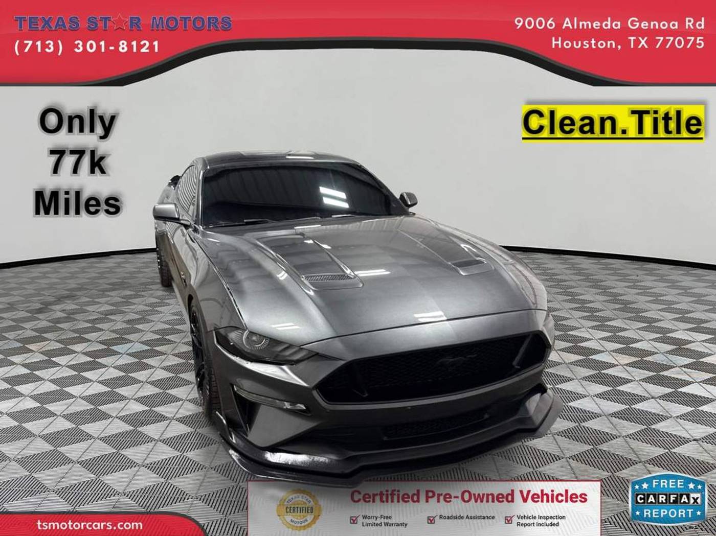 2018 Ford Mustang GT Premium — Coupe — 77,387 mi — Houston, TX