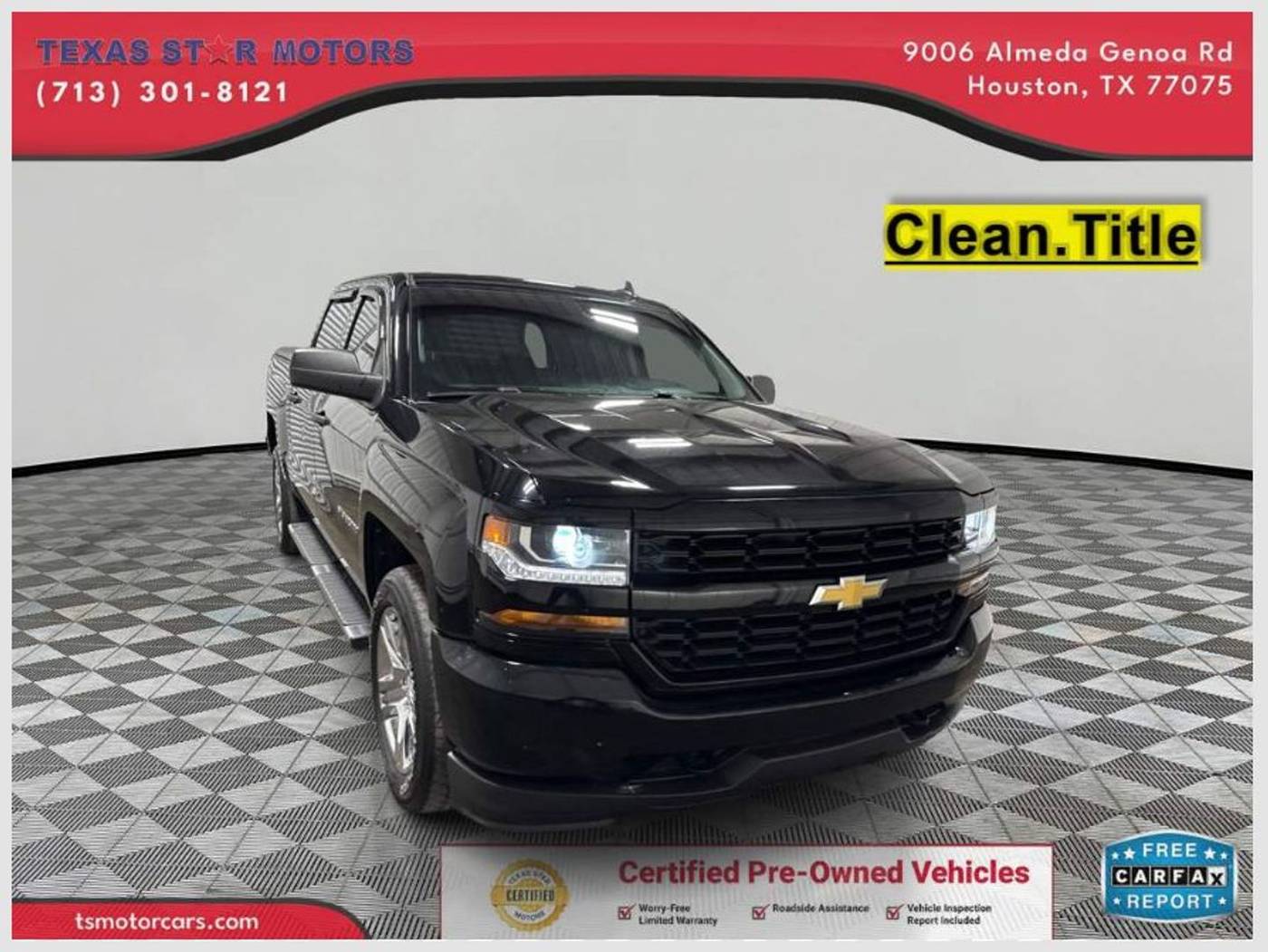 2018 Chevrolet Silverado 1500 Custom — Pickup Truck — 55,303 mi — Houston, TX