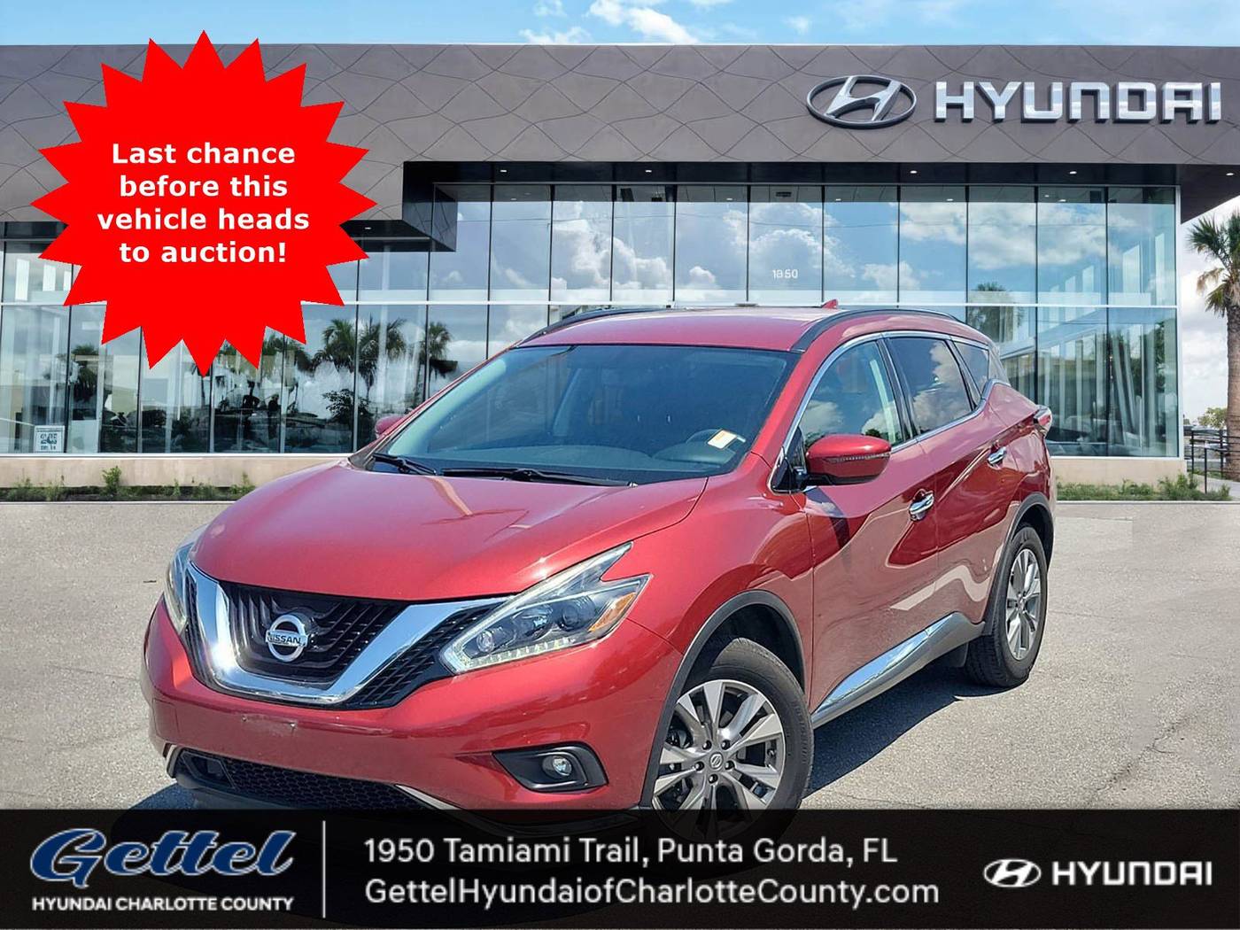 2018 Nissan Murano SV — SUV — 54,312 mi — Punta Gorda, FL