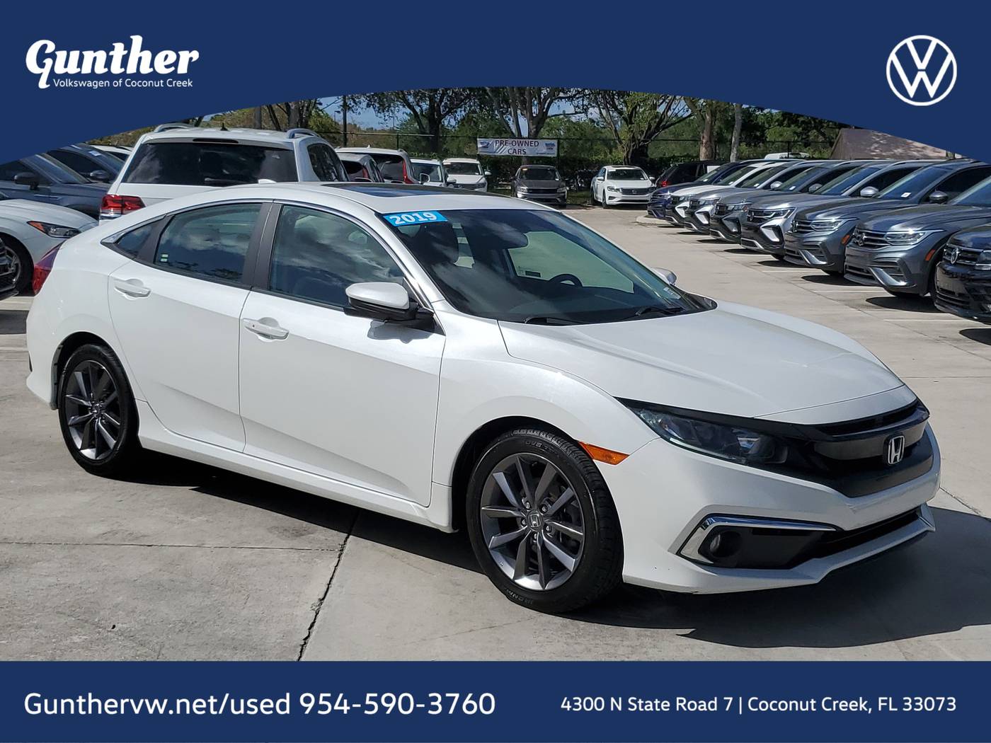 2019 Honda Civic EX — Sedan — 49,968 mi — Coconut Creek, FL