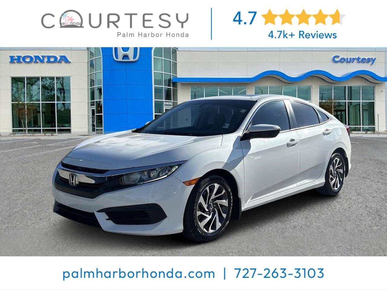 2018 Honda Civic EX — Sedan — 75,634 mi — Palm Harbor, FL