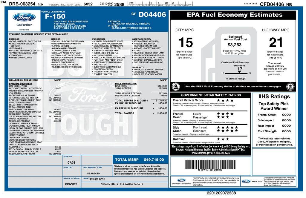 2012 Ford F-150 FX4 — Pickup Truck — 144,711 mi — Berlin, NJ