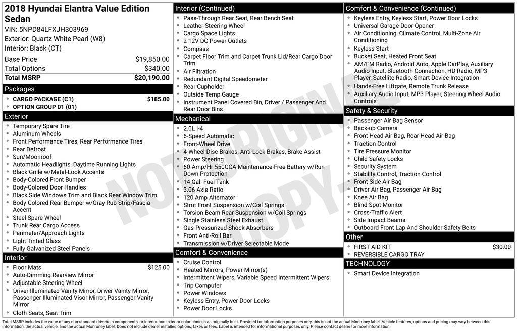 2018 Hyundai Elantra Value Edition — Sedan — 61,814 mi — Berlin, NJ
