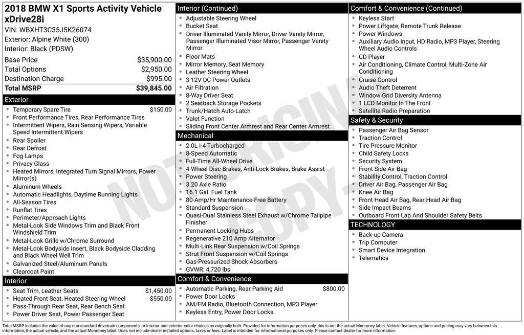 2018 BMW X1 28i — SUV — 101,188 mi — Berlin, NJ