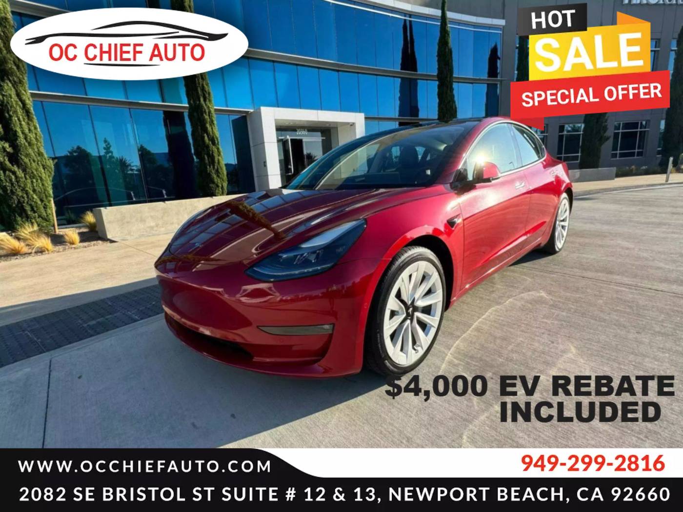 2021 Tesla Model 3 Long Range — Sedan — 41,702 mi — Newport Beach, CA