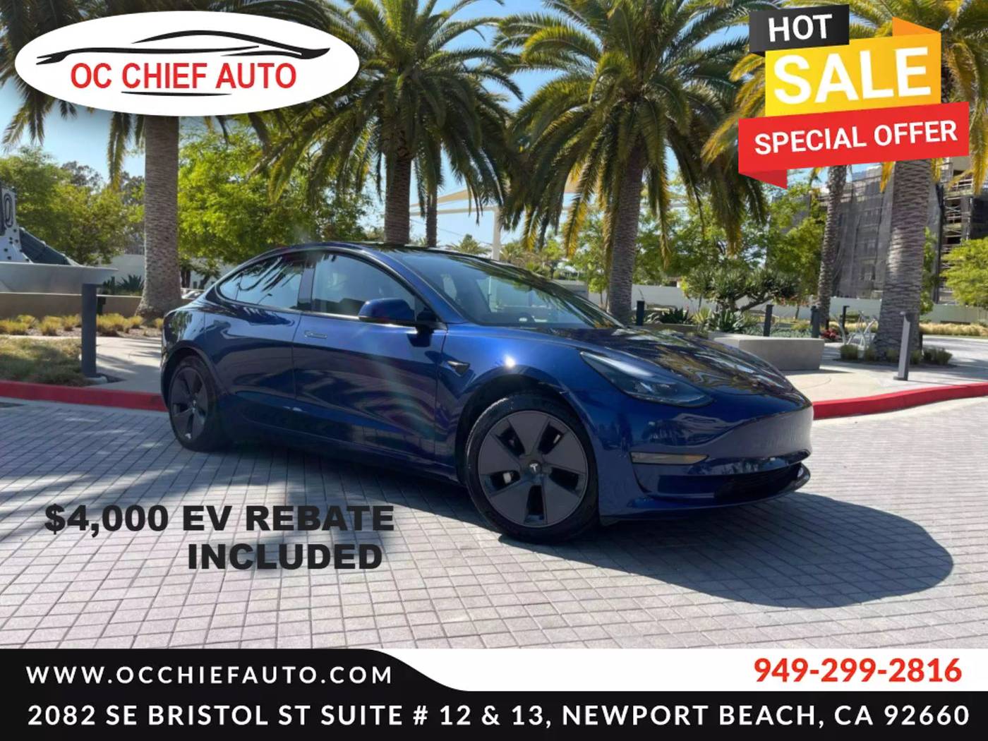 2022 Tesla Model 3 Long Range — Sedan — 37,637 mi — Newport Beach, CA