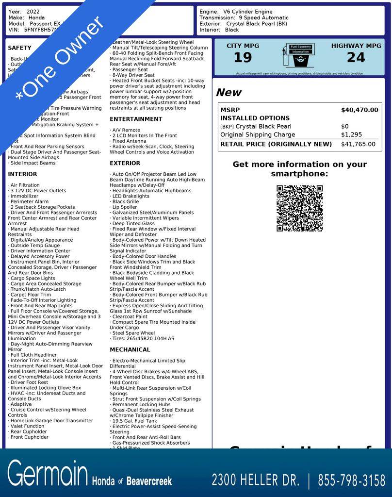 2022 Honda Passport EX-L — SUV — 26,912 mi — Beavercreek, OH