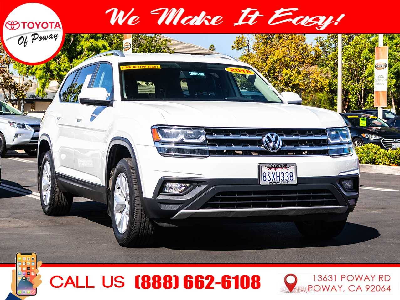 2018 Volkswagen Atlas SE — SUV — 65,454 mi — Poway, CA