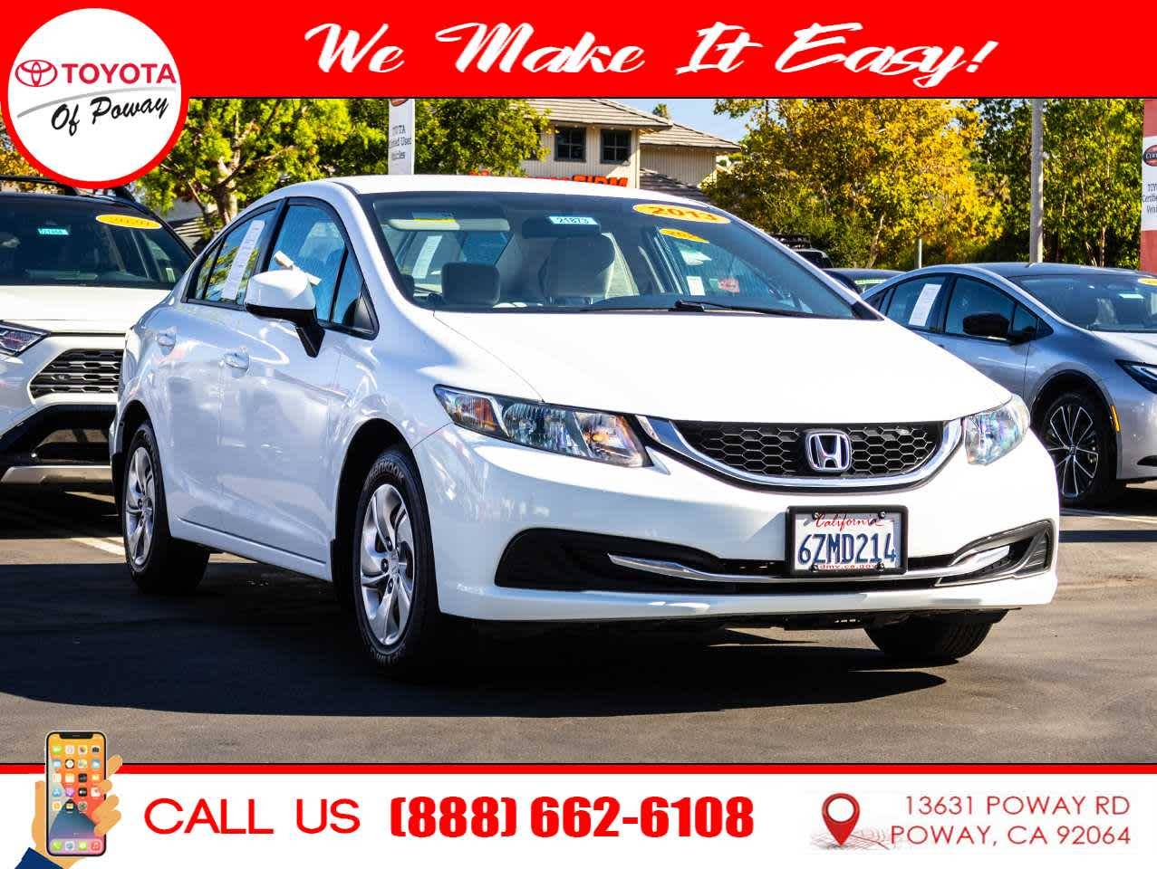 2013 Honda Civic LX — Sedan — 87,307 mi — Poway, CA