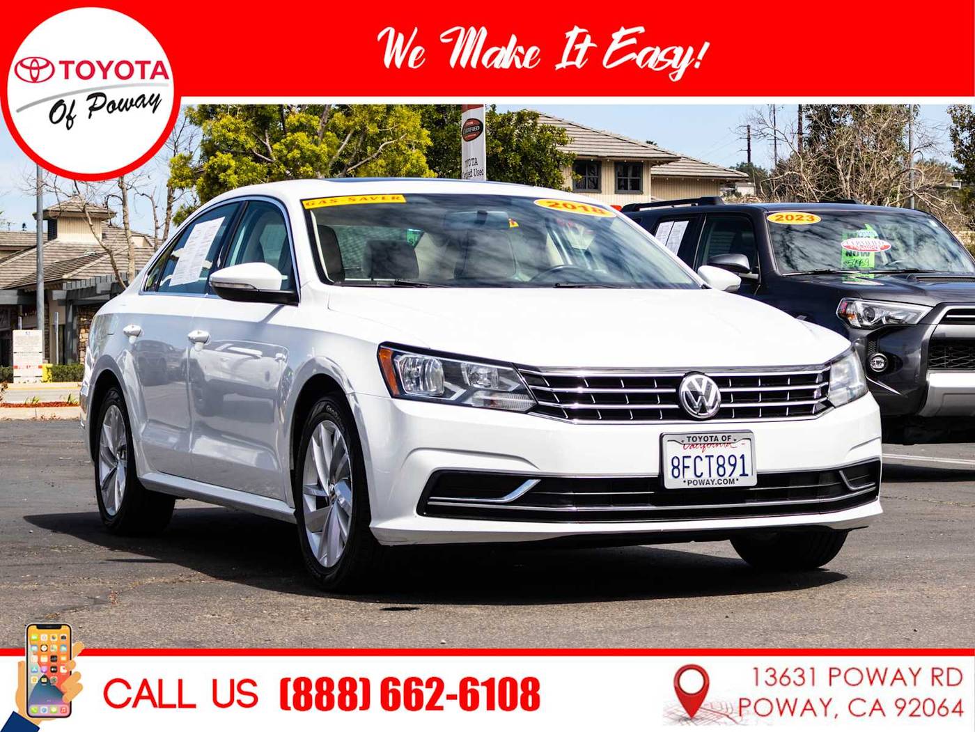 2018 Volkswagen Passat 2.0T SE — Sedan — 50,748 mi — Poway, CA