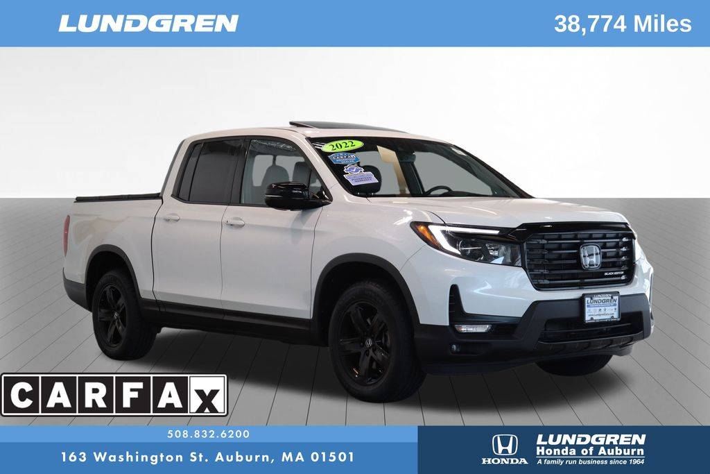 2022 Honda Ridgeline Black Edition — Pickup Truck — 38,162 mi — Auburn, MA