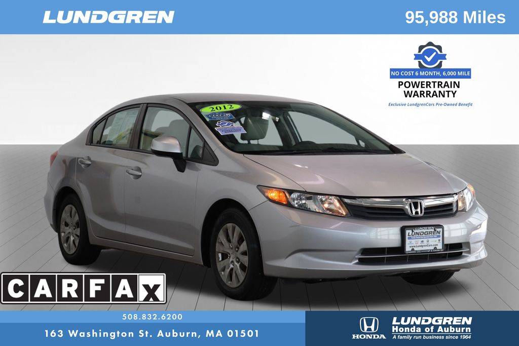 2012 Honda Civic LX — Sedan — 95,625 mi — Auburn, MA