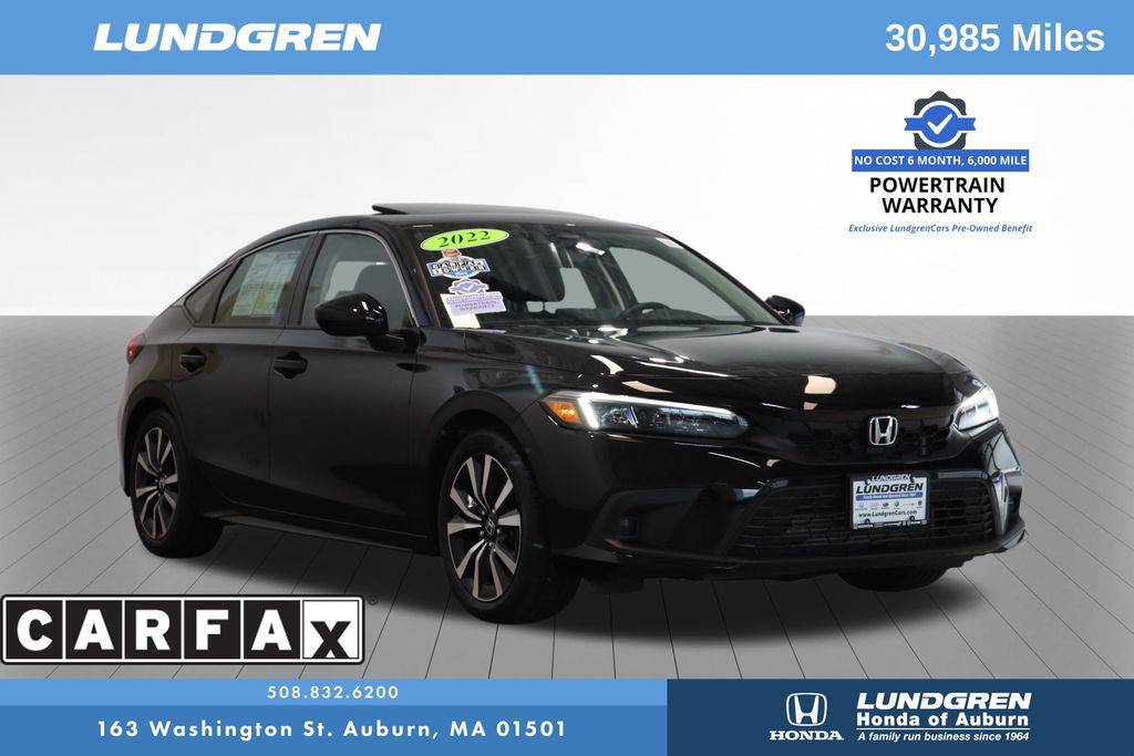 2022 Honda Civic EX-L — Hatchback — 30,985 mi — Auburn, MA