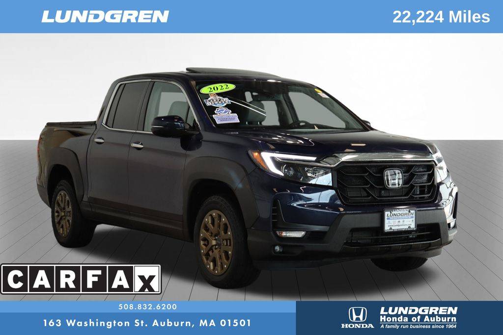 2022 Honda Ridgeline RTL-E — Pickup Truck — 21,935 mi — Auburn, MA
