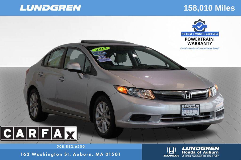 2012 Honda Civic EX — Sedan — 158,010 mi — Auburn, MA