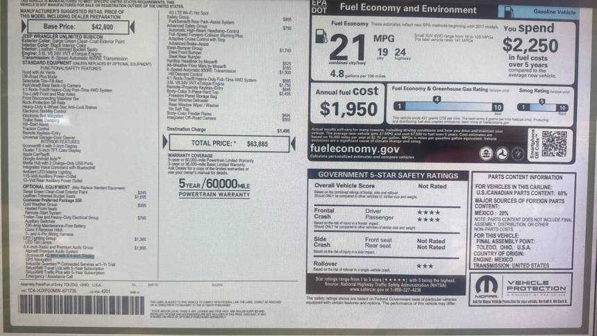 2021 Jeep Wrangler Rubicon — SUV — 19,099 mi — Sierra Vista, AZ