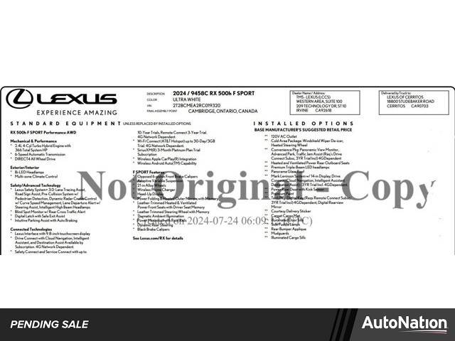 2024 Lexus RX RX 500h F SPORT Performance — SUV — 8,721 mi — Cerritos, CA