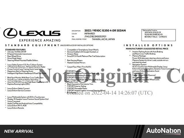2022 Lexus IS IS 350 F SPORT — Sedan — 20,892 mi — Cerritos, CA