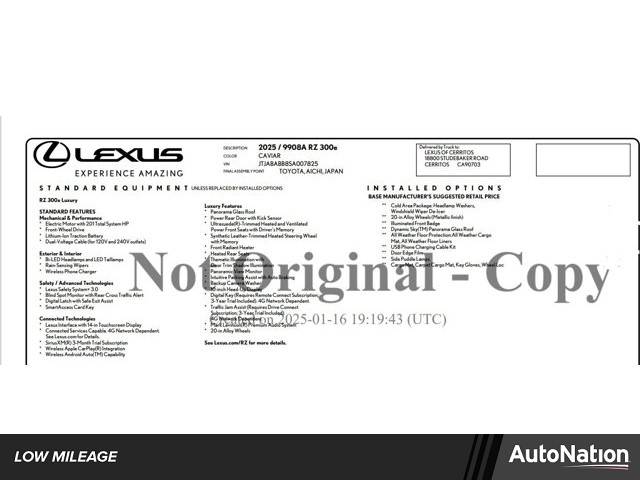 2025 Lexus RZ RZ 300e Luxury — SUV — 3,002 mi — Cerritos, CA