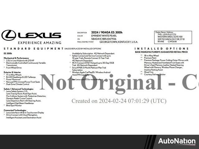 2024 Lexus ES ES 300h — Sedan — 13,868 mi — Cerritos, CA