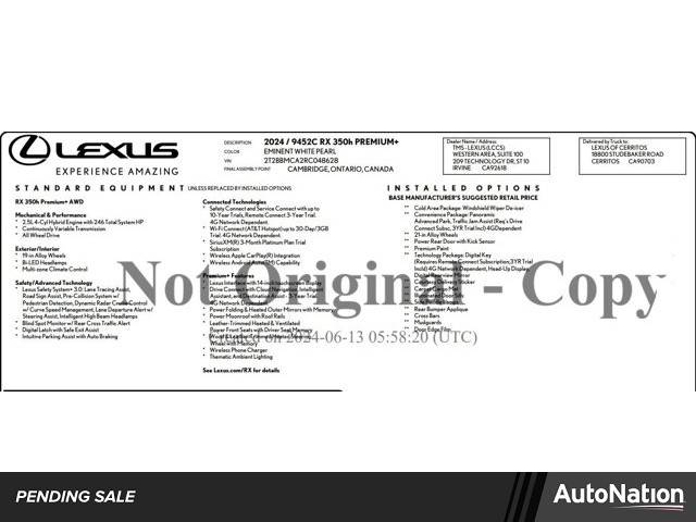 2024 Lexus RX RX 350h Premium Plus — SUV — 9,167 mi — Cerritos, CA