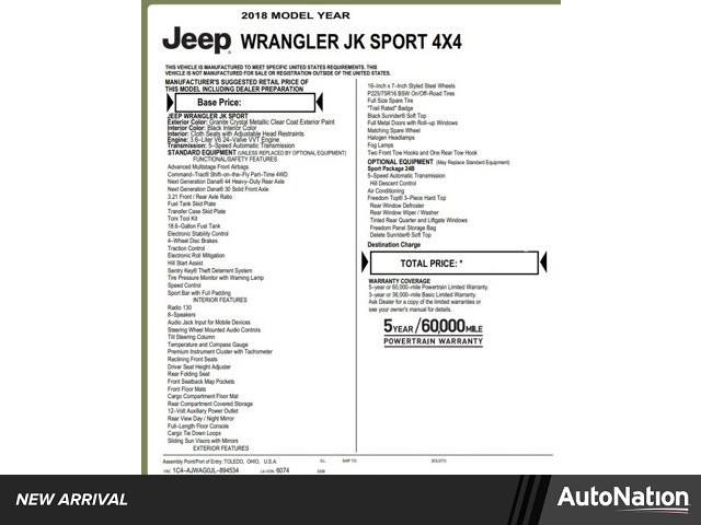 2018 Jeep Wrangler Sport
