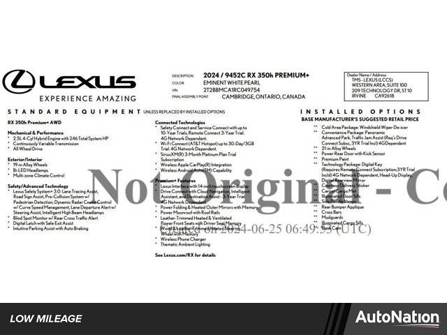 2024 Lexus RX RX 350h Premium Plus — SUV — 7,507 mi — Cerritos, CA