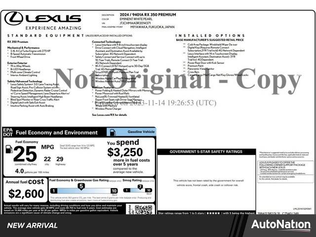2024 Lexus RX RX 350 Premium — SUV — 16,437 mi — Cerritos, CA