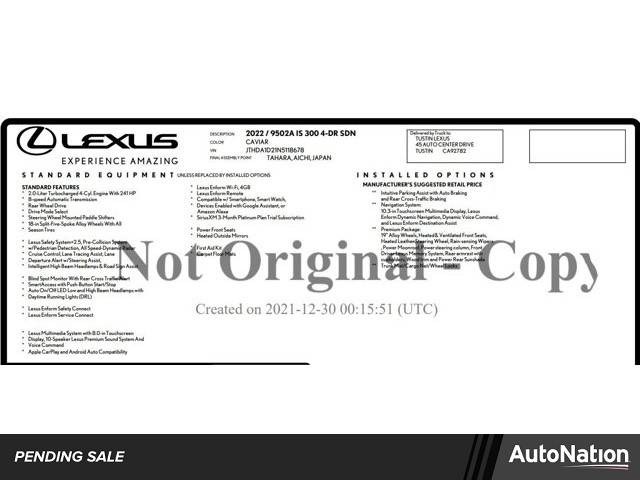 2022 Lexus IS IS 300 — Sedan — 66,477 mi — Cerritos, CA