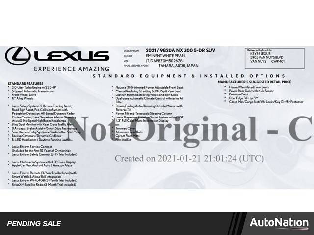 2021 Lexus NX NX 300 — SUV — 56,957 mi — Cerritos, CA